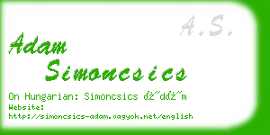 adam simoncsics business card